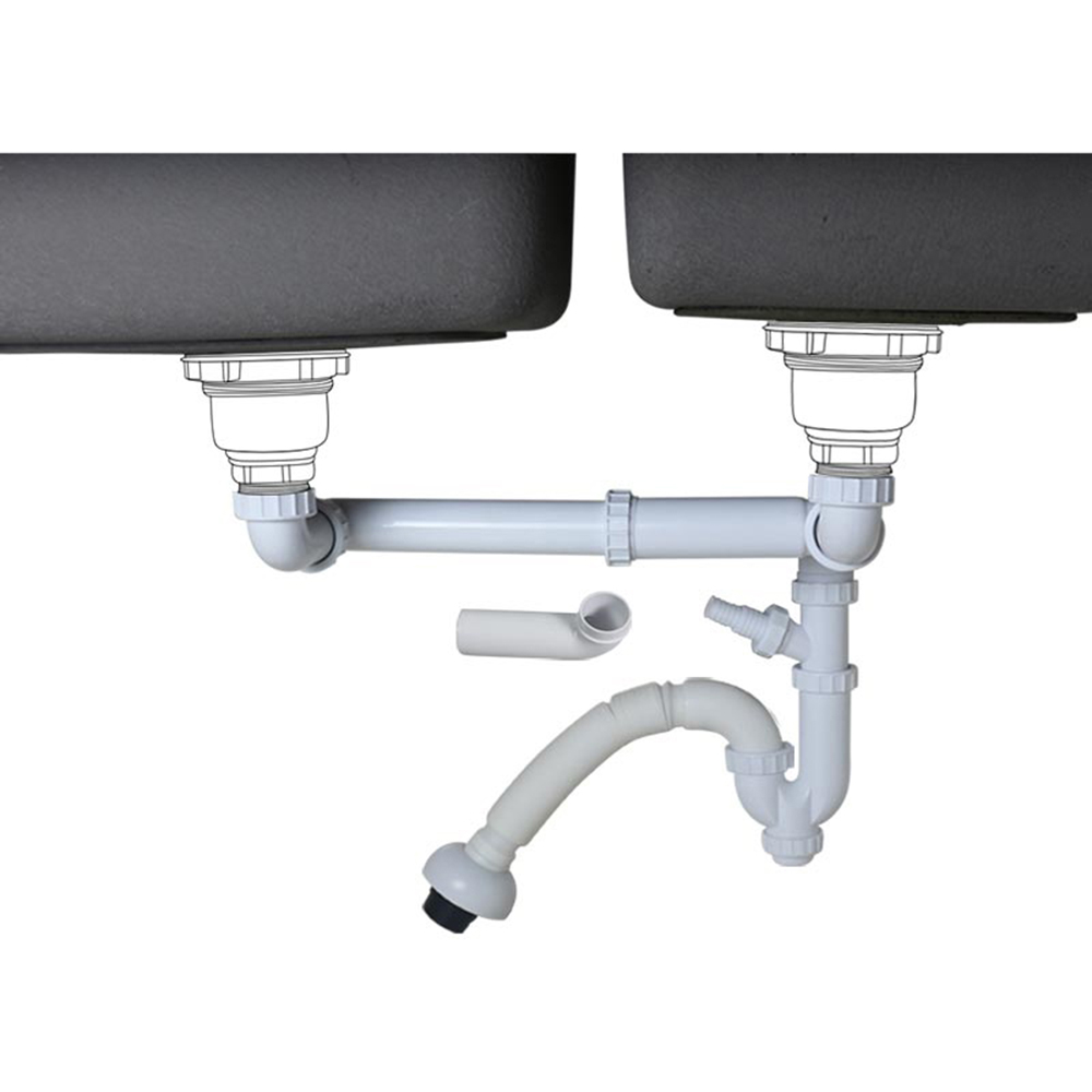 Home Improvement K&B Construction - Talea Double sink waste kit with