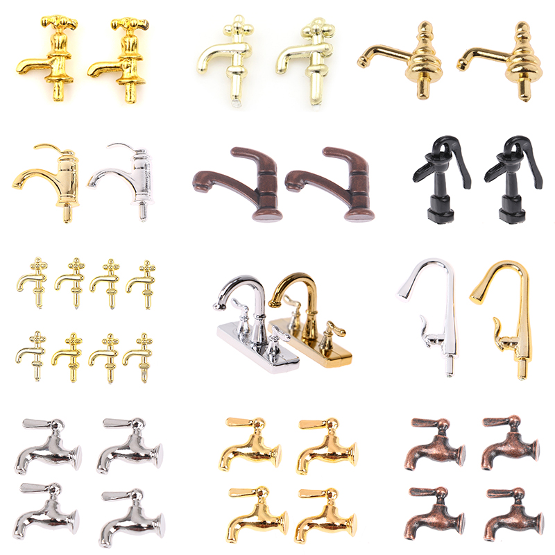 Home Improvement K&B Construction - 1/2/4/12PCS 1:12 Miniature Metal/Plastics Water Tap