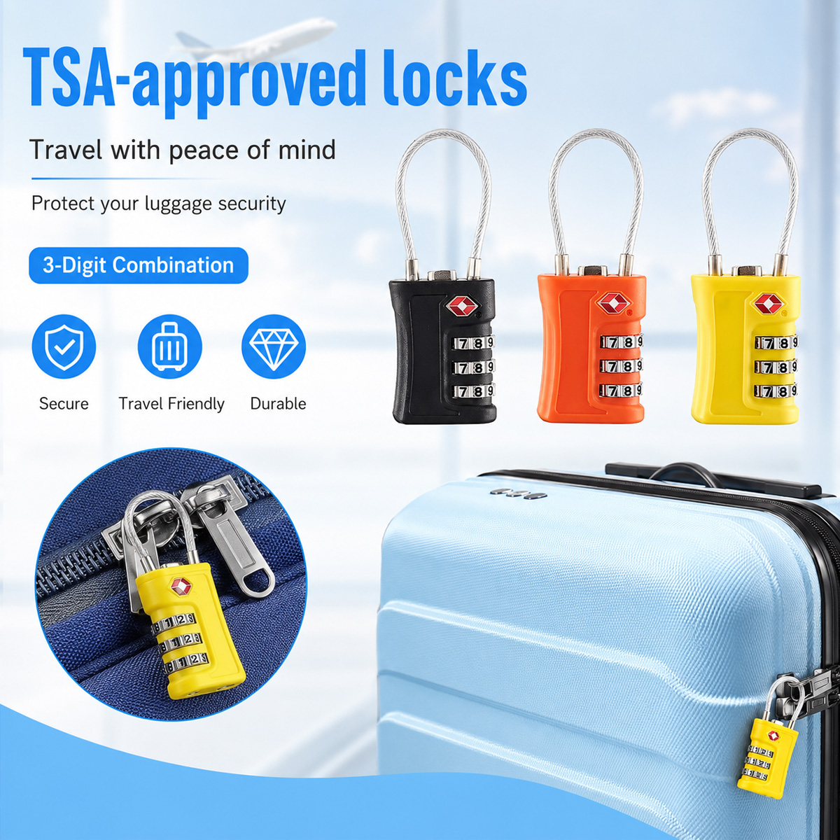 TSA Approved Luggage Lock 3 Di - Home Improvement And Hardware 评论和价格