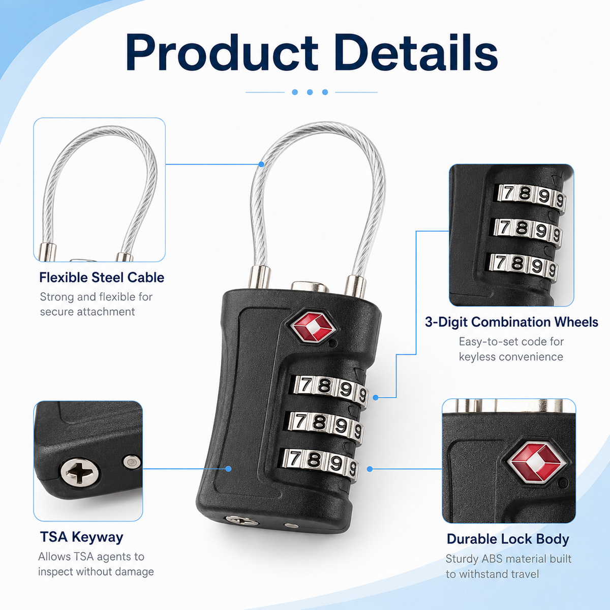 TSA Approved Luggage Lock 3 Di - Home Improvement And Hardware 评论和价格